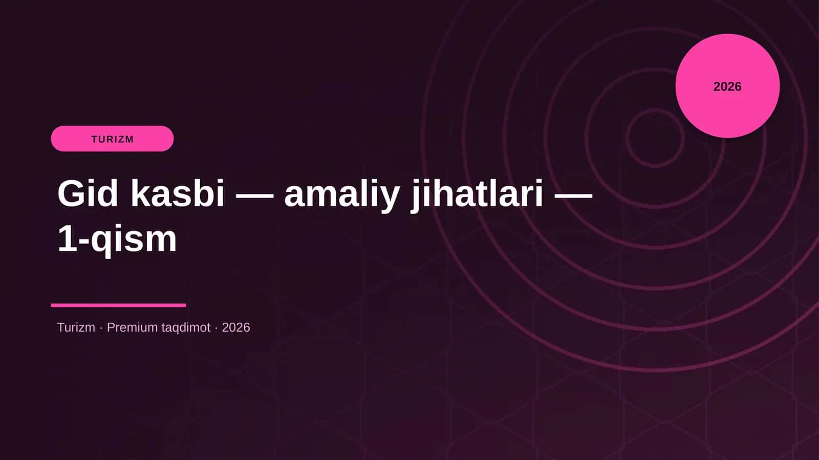 Gid kasbi — amaliy jihatlari — 1-qism