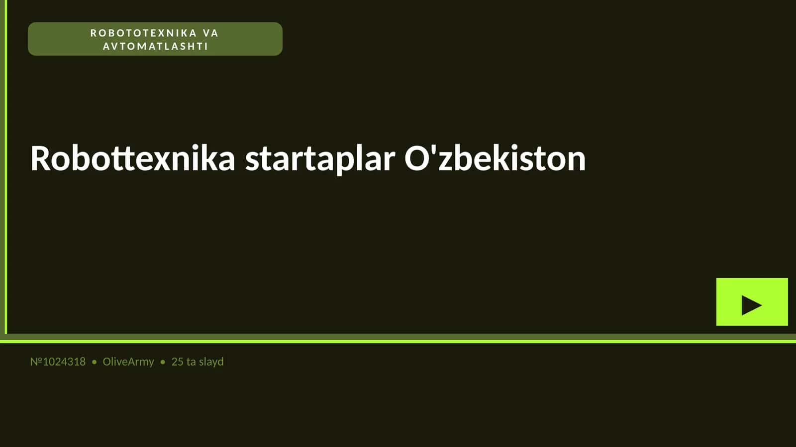 ROBOTOTEXNIKA VA AVTOMATLASHTI