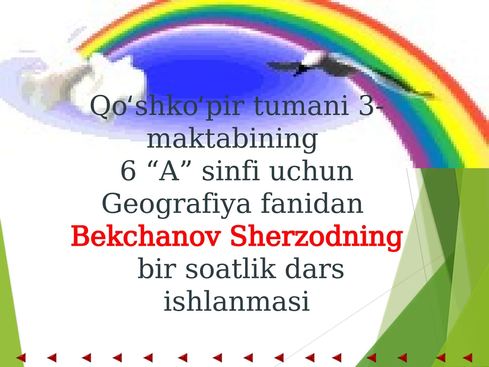 Hayvonot dunyosi birsoatlik dars ishlanmasi