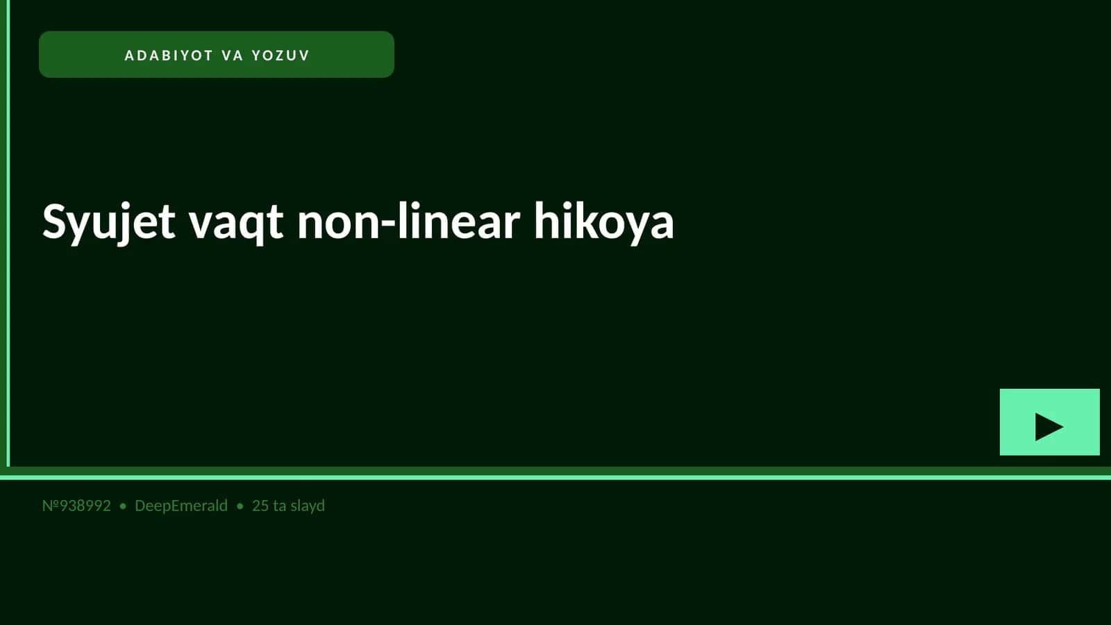 Syujet vaqt non-linear hikoya