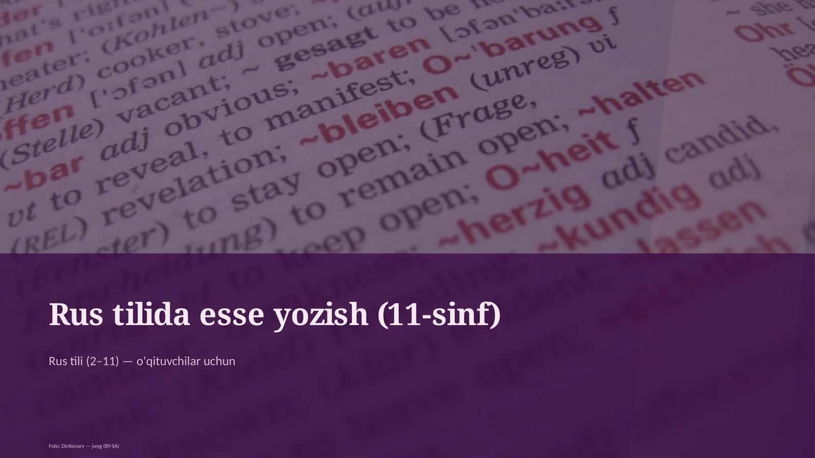 Rus tilida esse yozish (11-sinf)