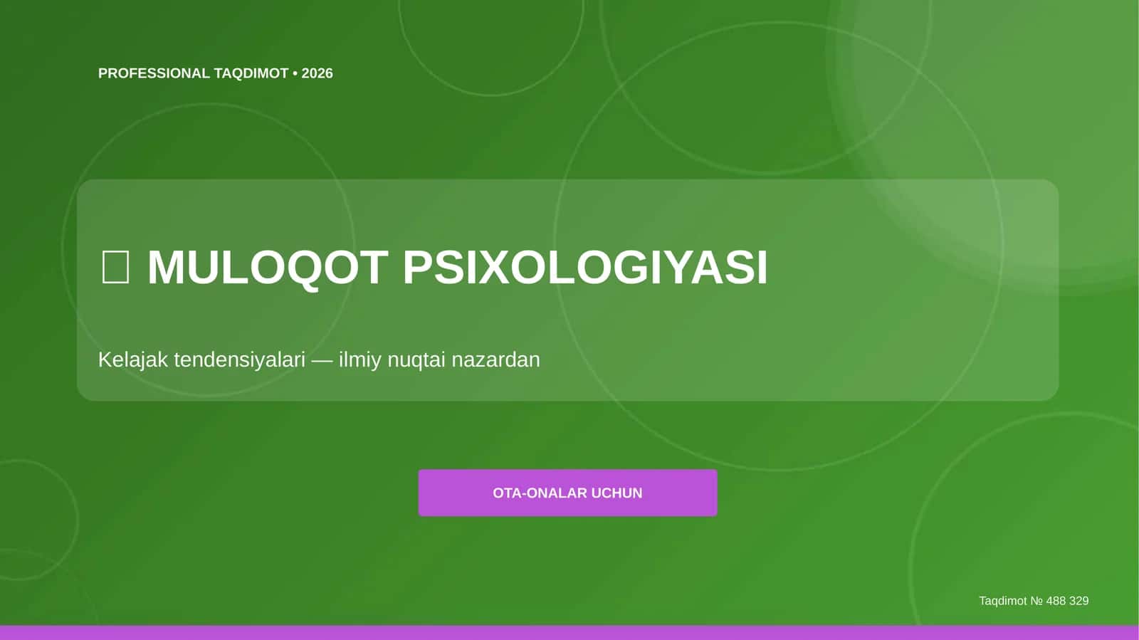MULOQOT PSIXOLOGIYASI