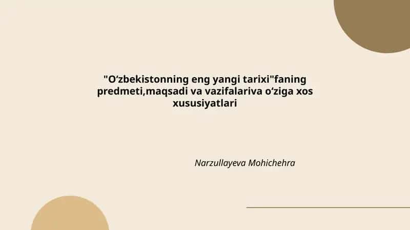 Oʻzbekistonning eng yangi tarixi