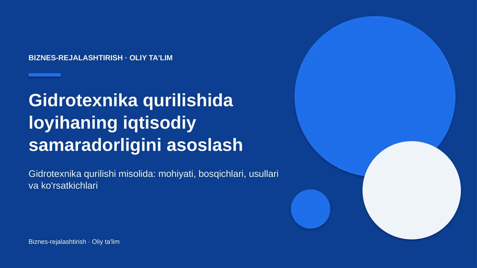 gidrotexnika qurilishida loyihaning iqtisodiy samaradorligini asoslash 4210