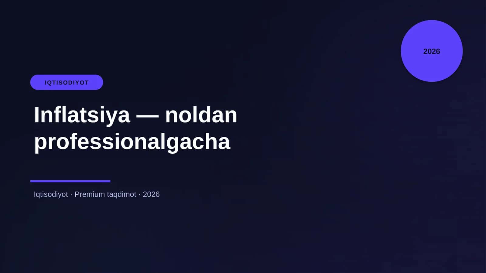 Inflatsiya — noldan professionalgacha