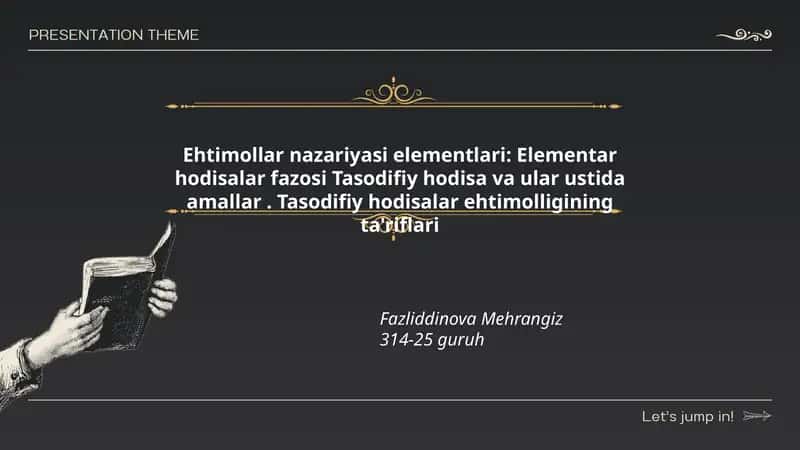 Ehtimollar nazariyasi elementlari