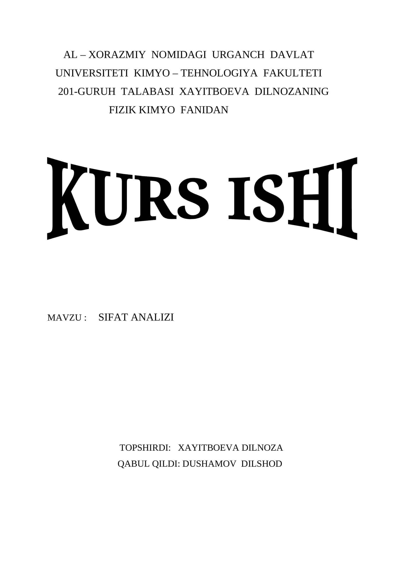 SIFAT ANALIZI