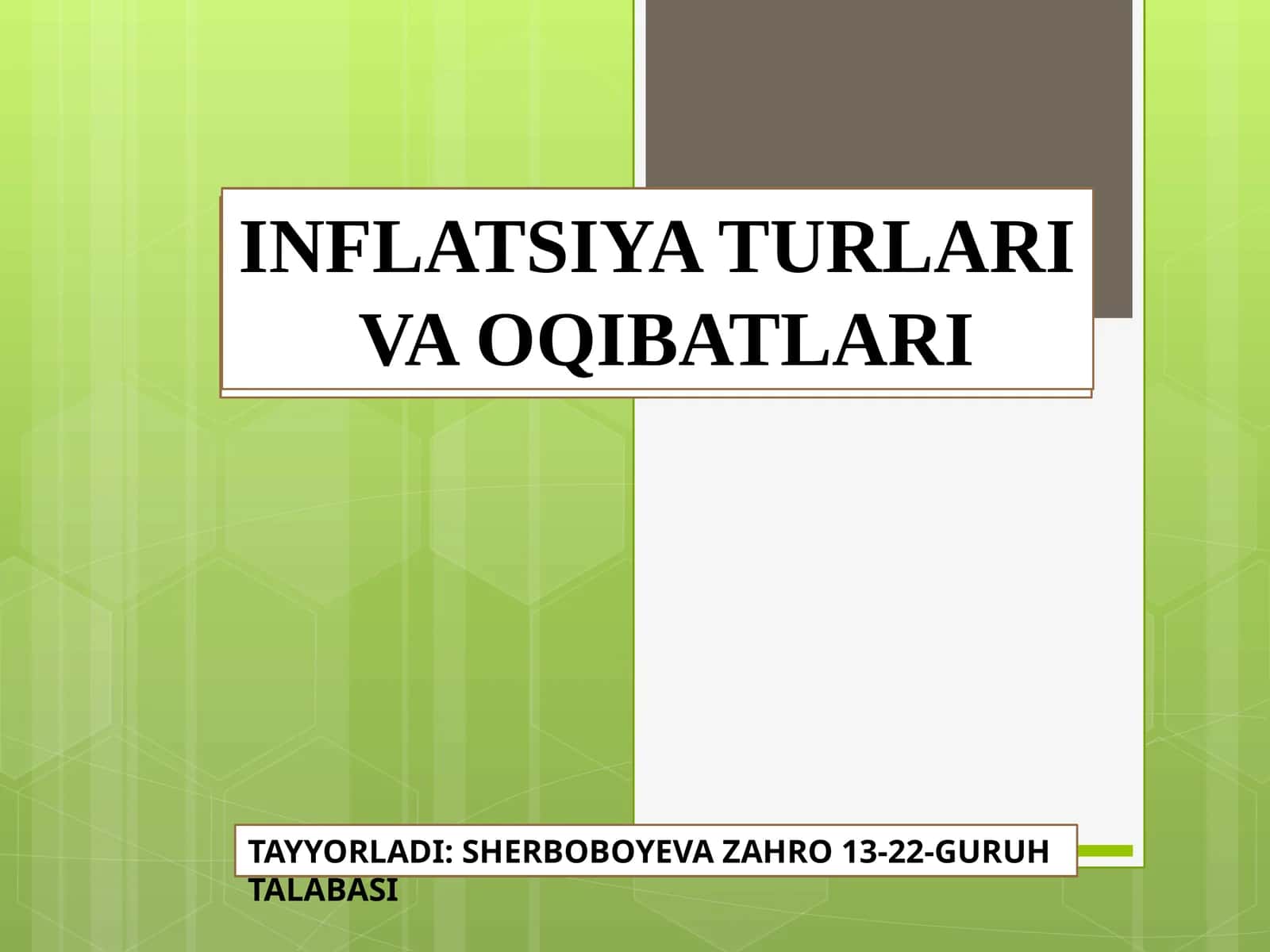 Inflatsiya Turlari va Oqibatlari