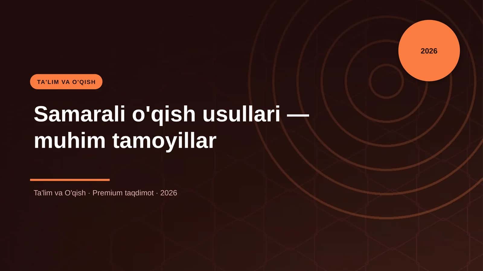 Samarali o'qish usullari — muhim tamoyillar