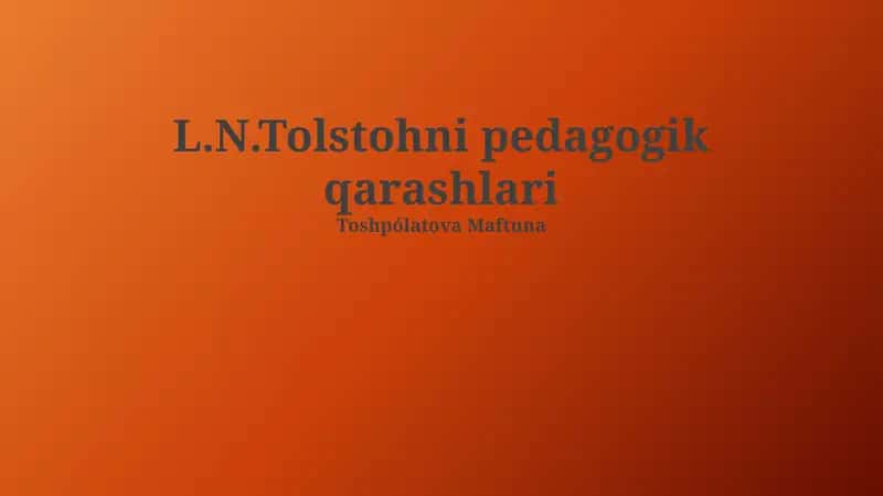 O'z-o'zini tarbiyalash