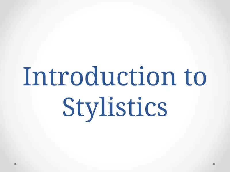 Introduction to Stylistics