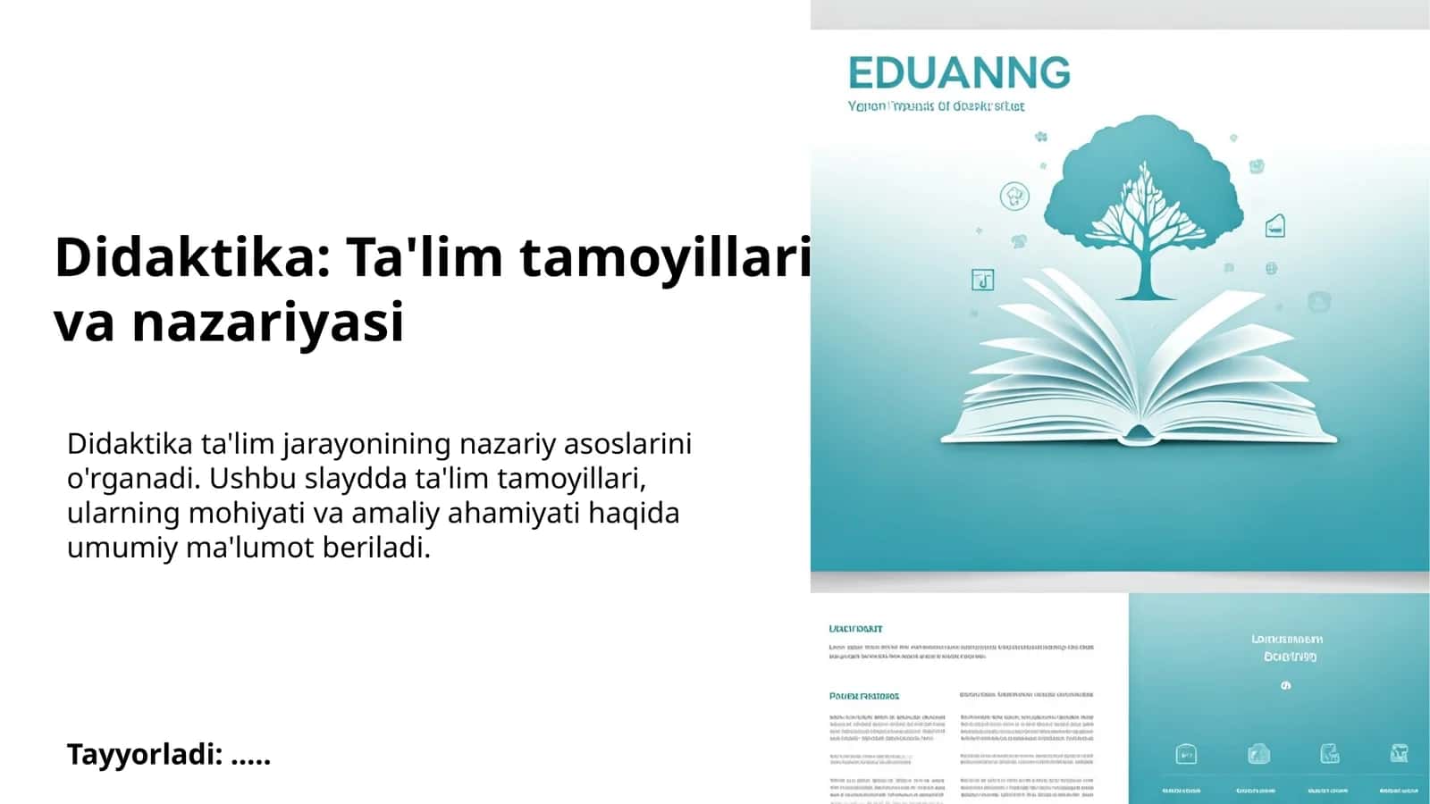 Didaktika: Ta'lim tamoyillari va nazariyasi