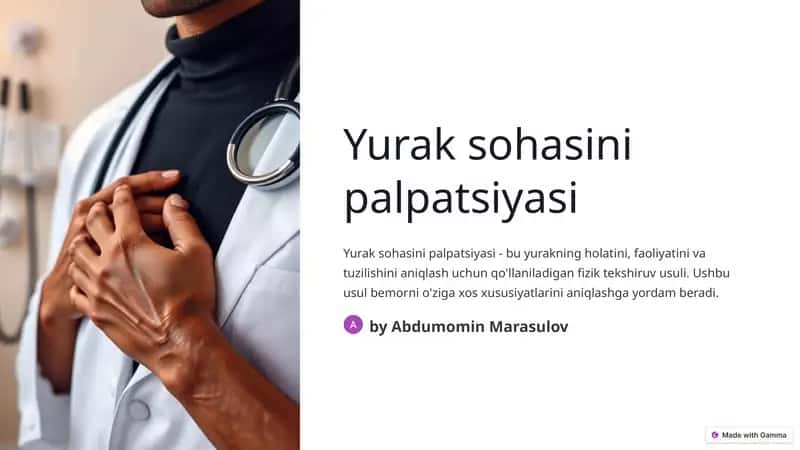 Yurak sohasini palpatsiyasi