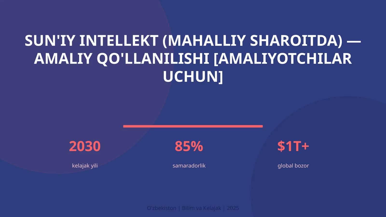 Sun'iy intellekt (mahalliy sharoitda) — amaliy qo'llanilishi [amaliyotchilar uchun]