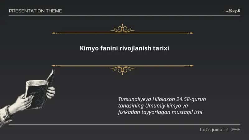 Kimyo fanini rivojlanish tarixi