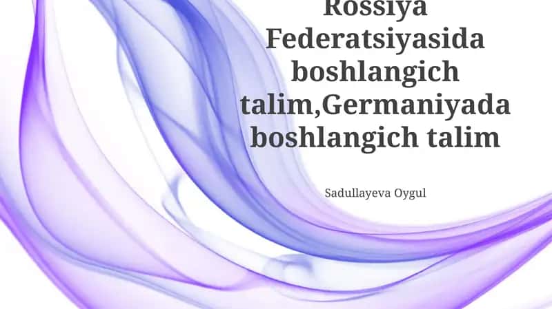 Rossiya Federatsiyasida boshlangich talim