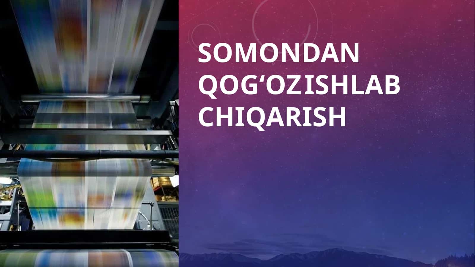 Somondan qog‘oz ishlab chiqarish