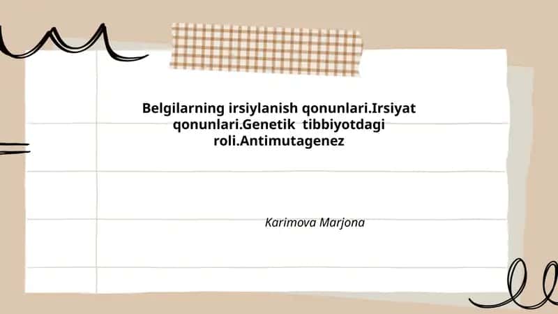 Mendel qonunlari va ularning belgilar irsiylanishidagi roli