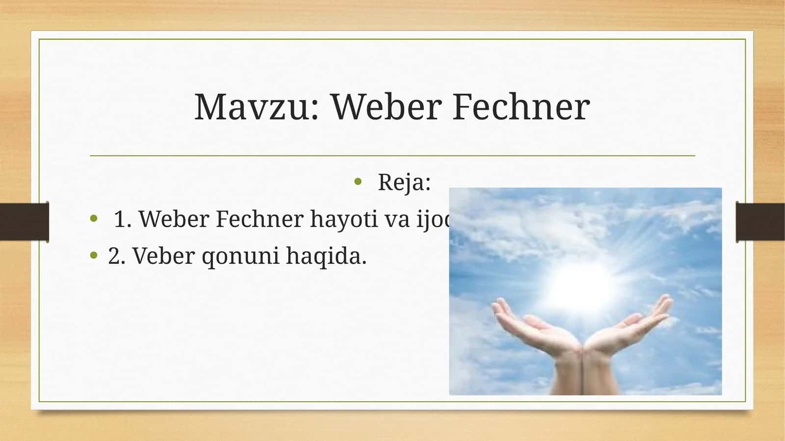 Weber Fechner