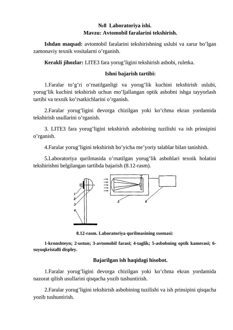 №8 Laboratoriya ishi