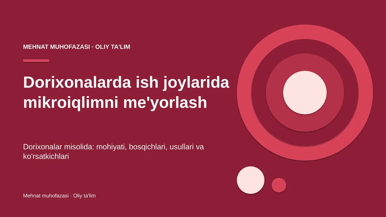 Dorixonalarda ish joylarida mikroiqlimni me'yorlash