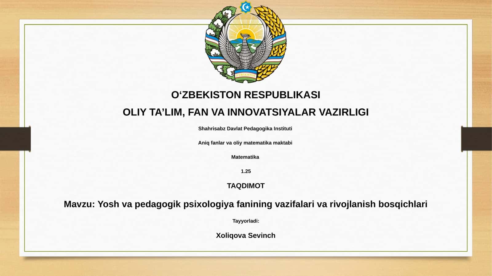 Yosh va pedagogik psixologiya fanining vazifalari va rivojlanish bosqichlari