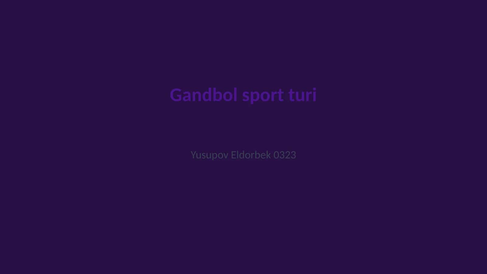Gandbol sport turi