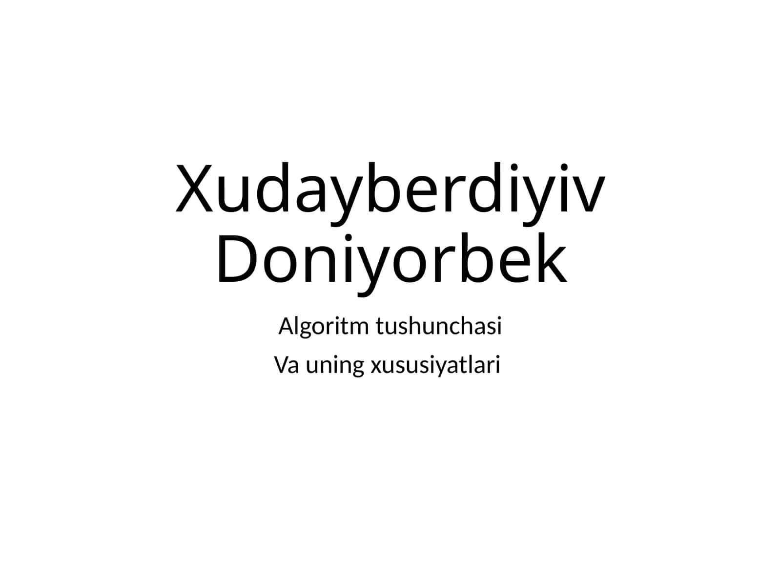 Algoritm tushunchasi