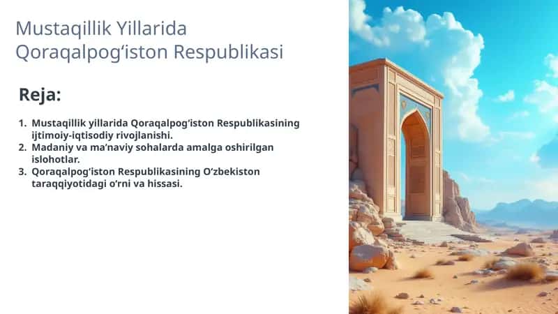 Mustaqillik Yillarida Qoraqalpog‘iston Respublikasi