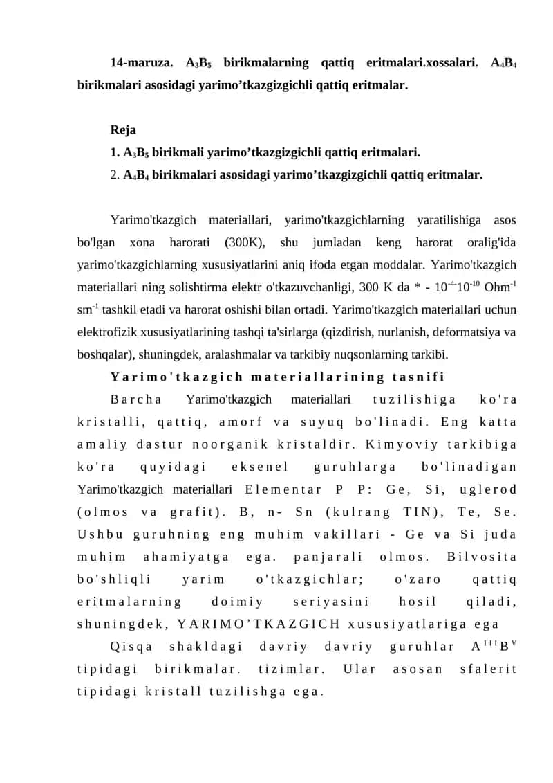 Yarimo'tkazgich materiallari