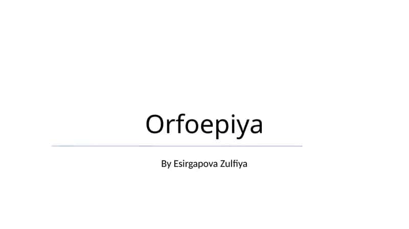 Orfoepiya