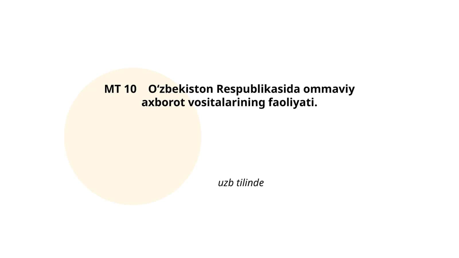 O‘zbekiston Respublikasida ommaviy axborot vositalarining faoliyati