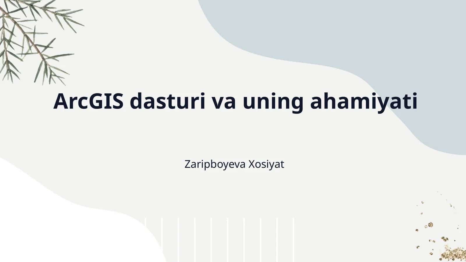 ArcGIS dasturi va uning ahamiyati
