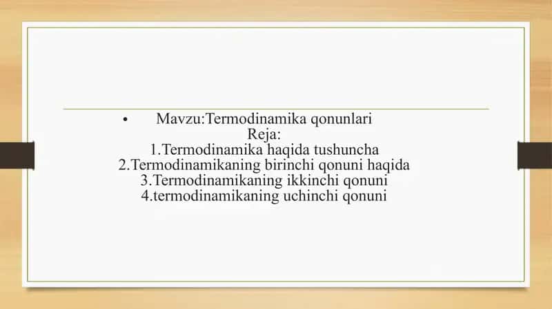 Termodinamika qonunlari