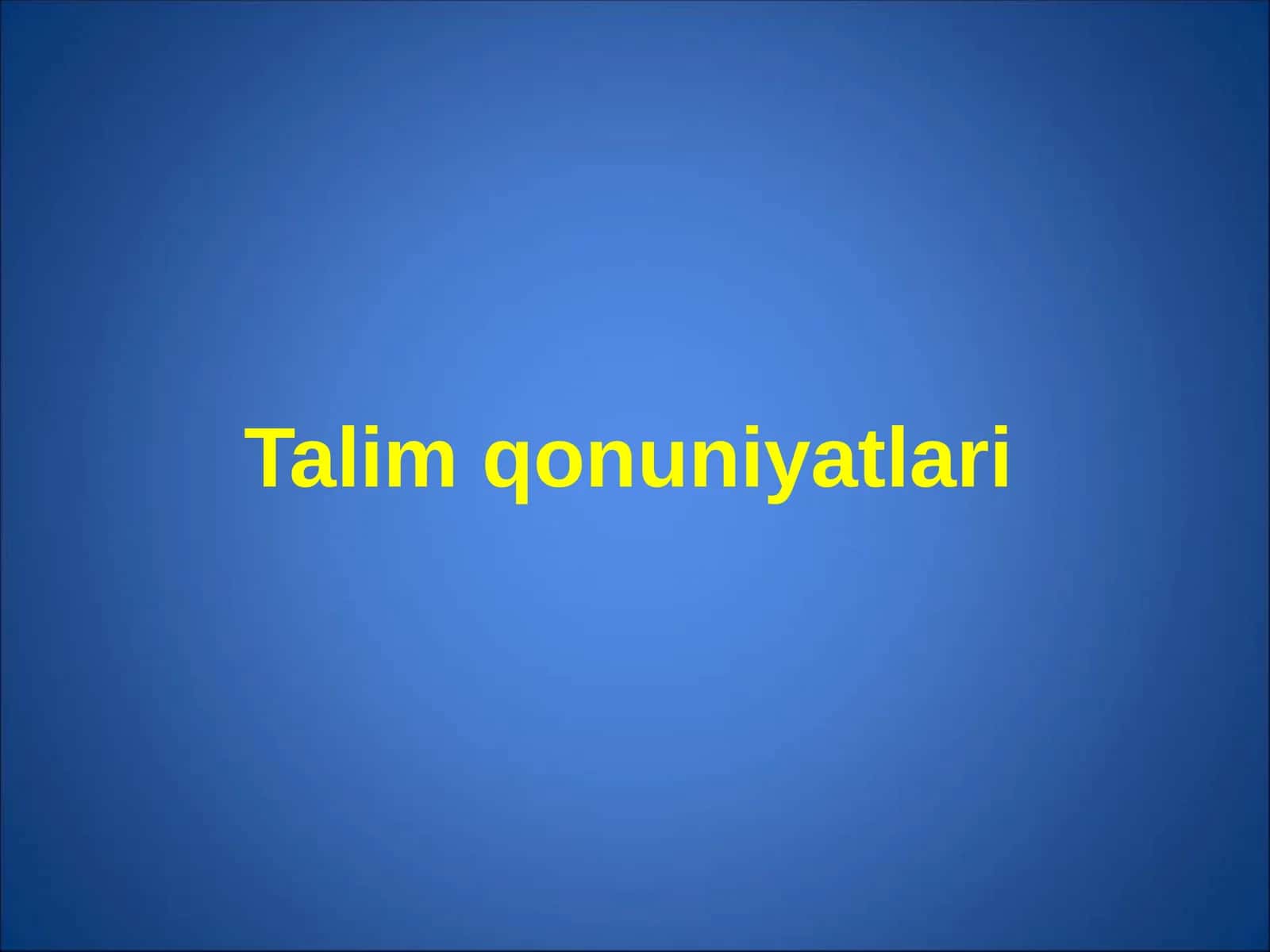 Ta'lim qonuniyatlari