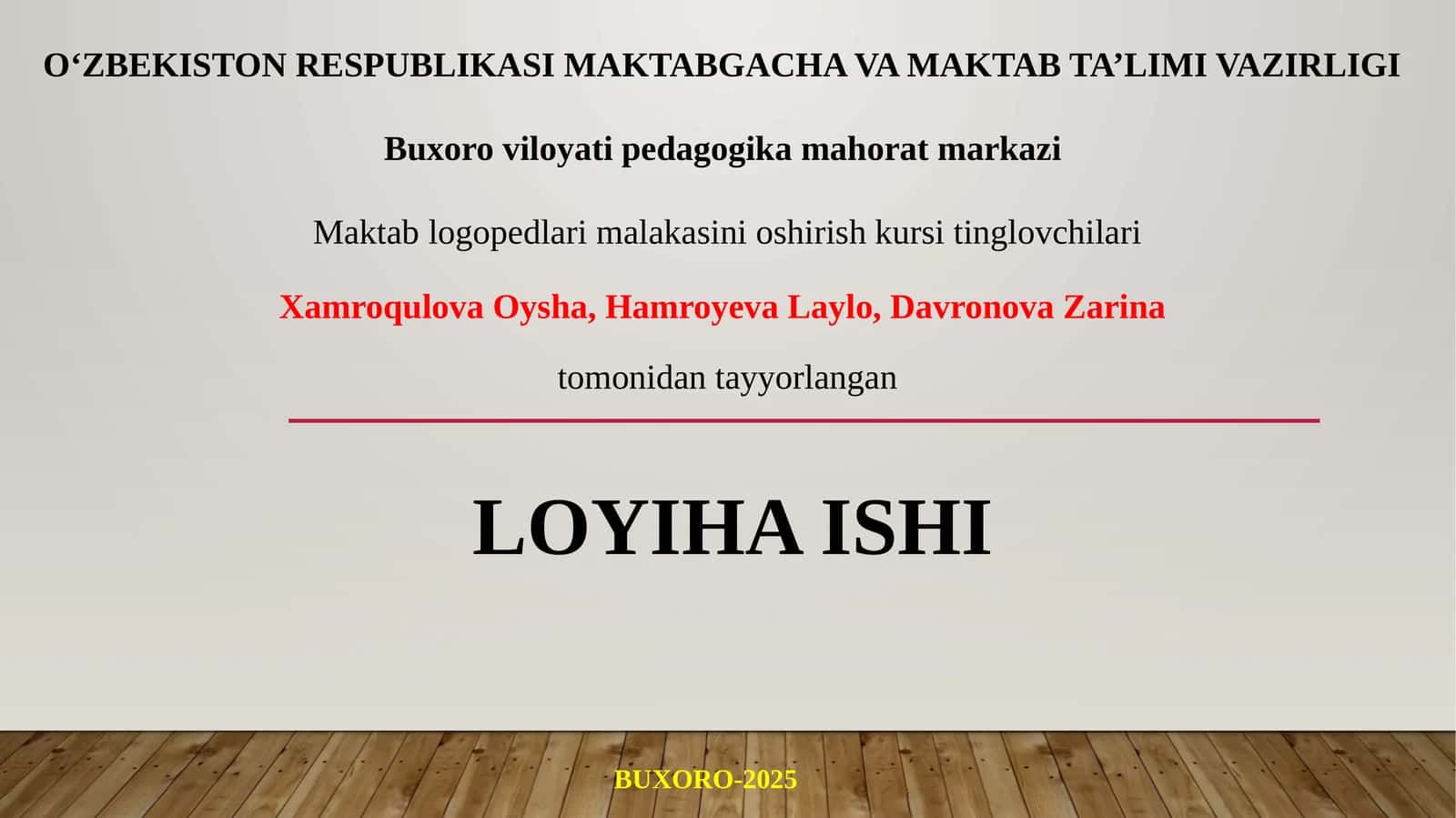Maktab logopedlari malakasini oshirish kursi