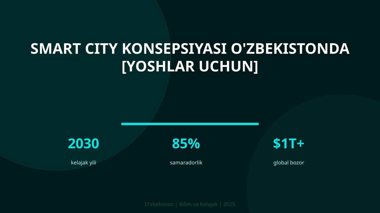 SMART CITY KONSEPSIYASI O'ZBEKISTONDA [YOSHLAR UCHUN]