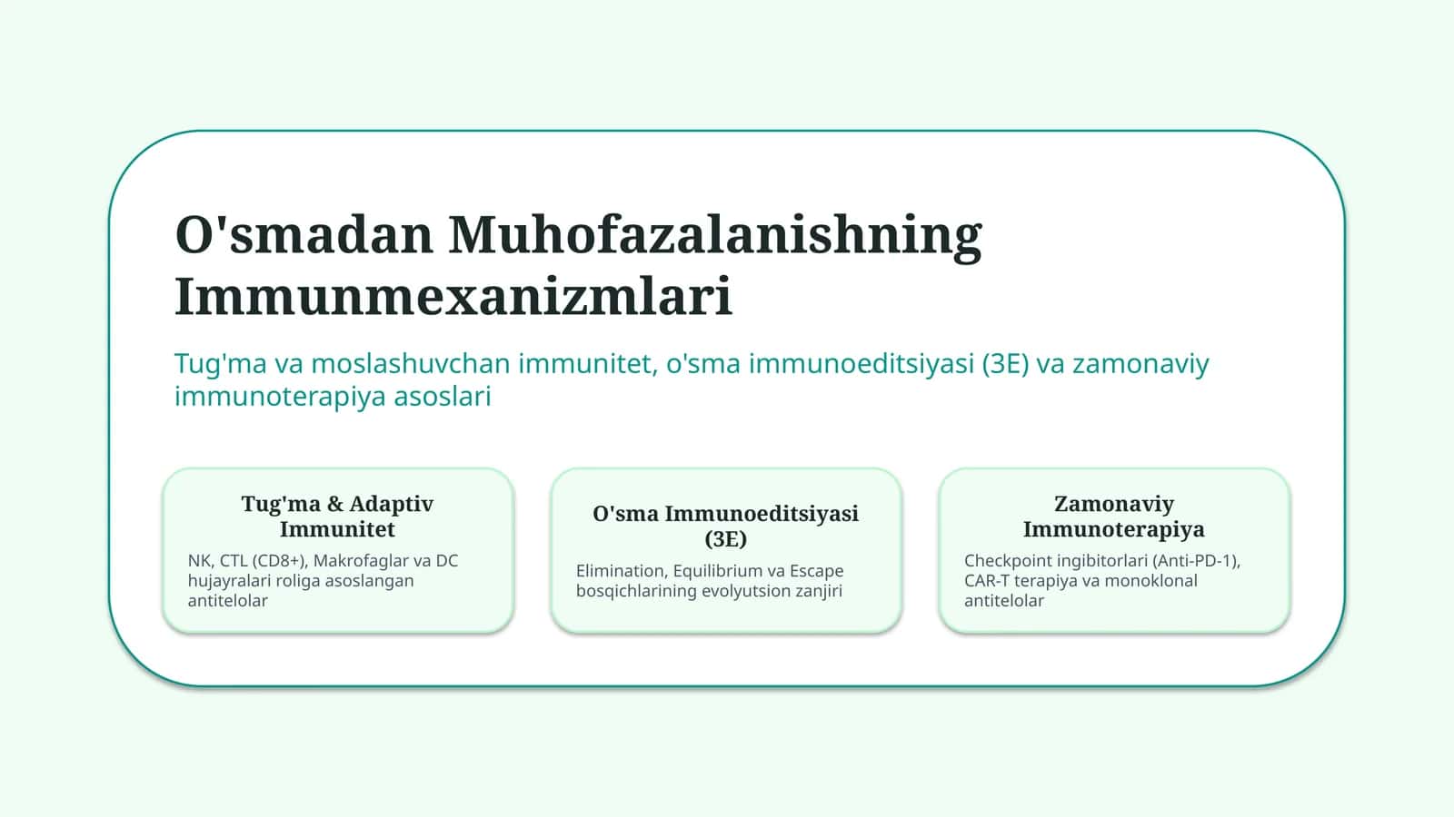 O‘smadan muhofazalanishning immun mexanizmlari | 15 slayd