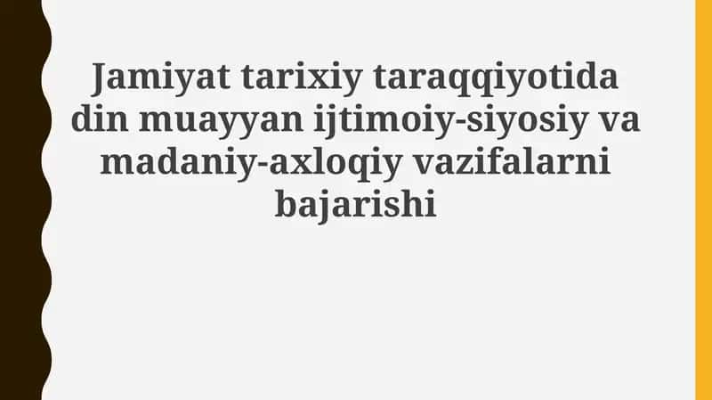 Dinning ijtimoiy-siyosiy va madaniy-axloqiy funksiyalari