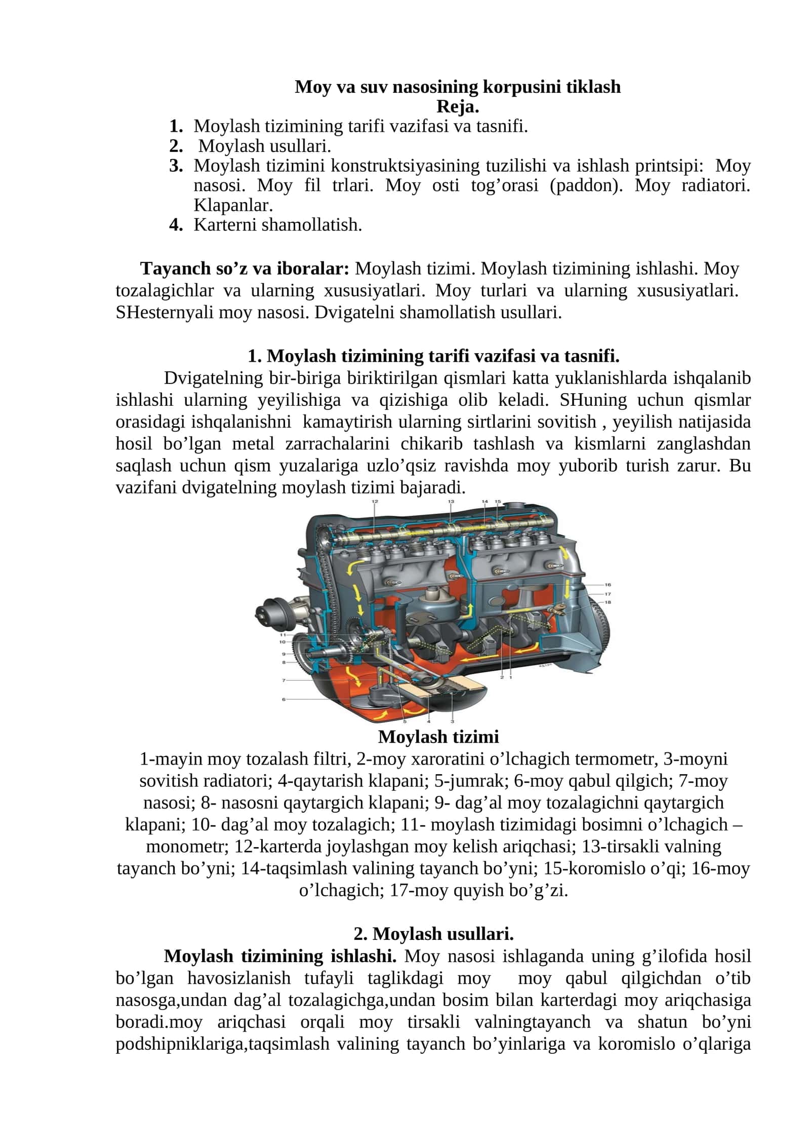 Moy va suv nasosining korpusini tiklash