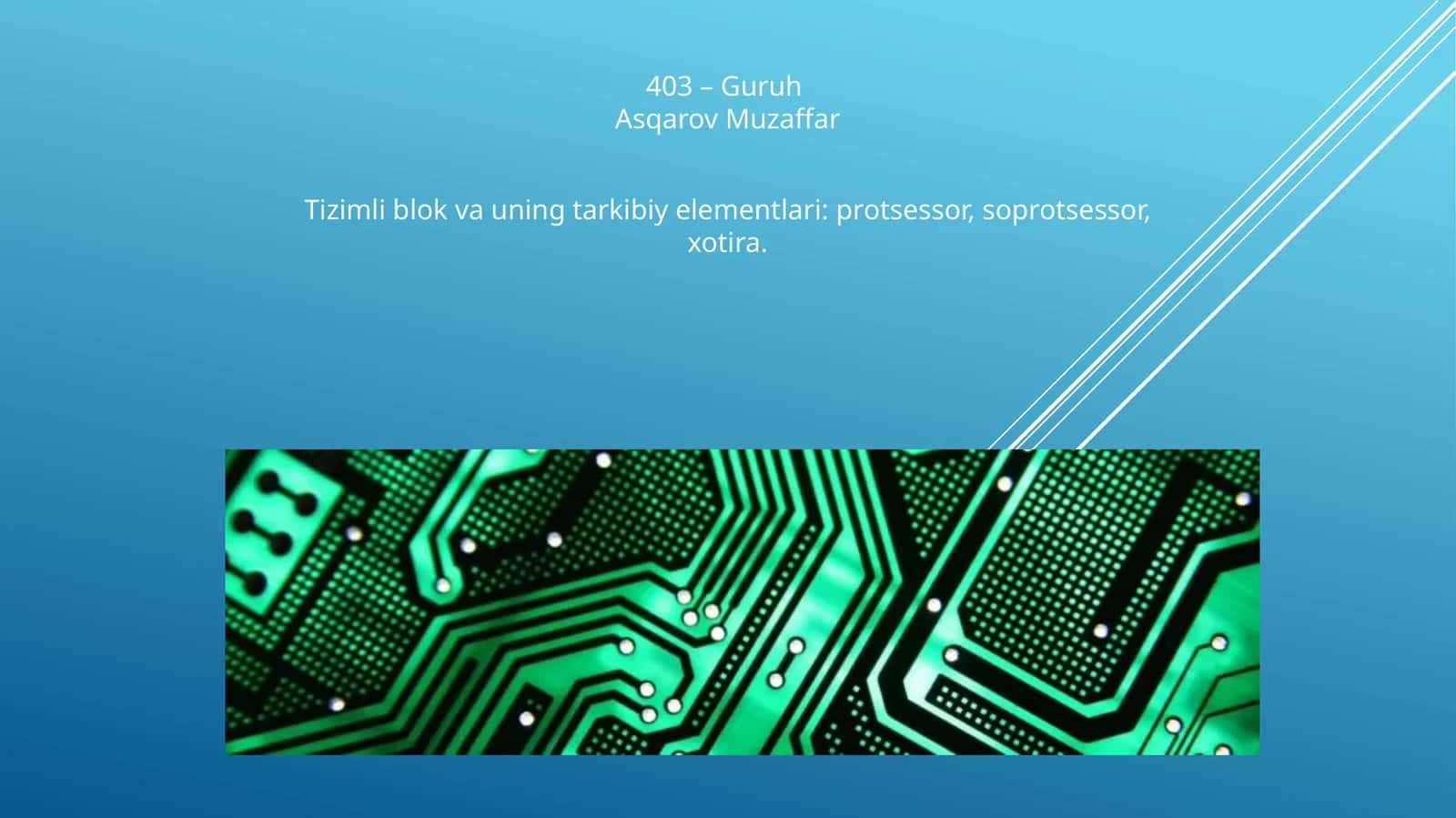 Tizimli blok va uning tarkibiy elementlari