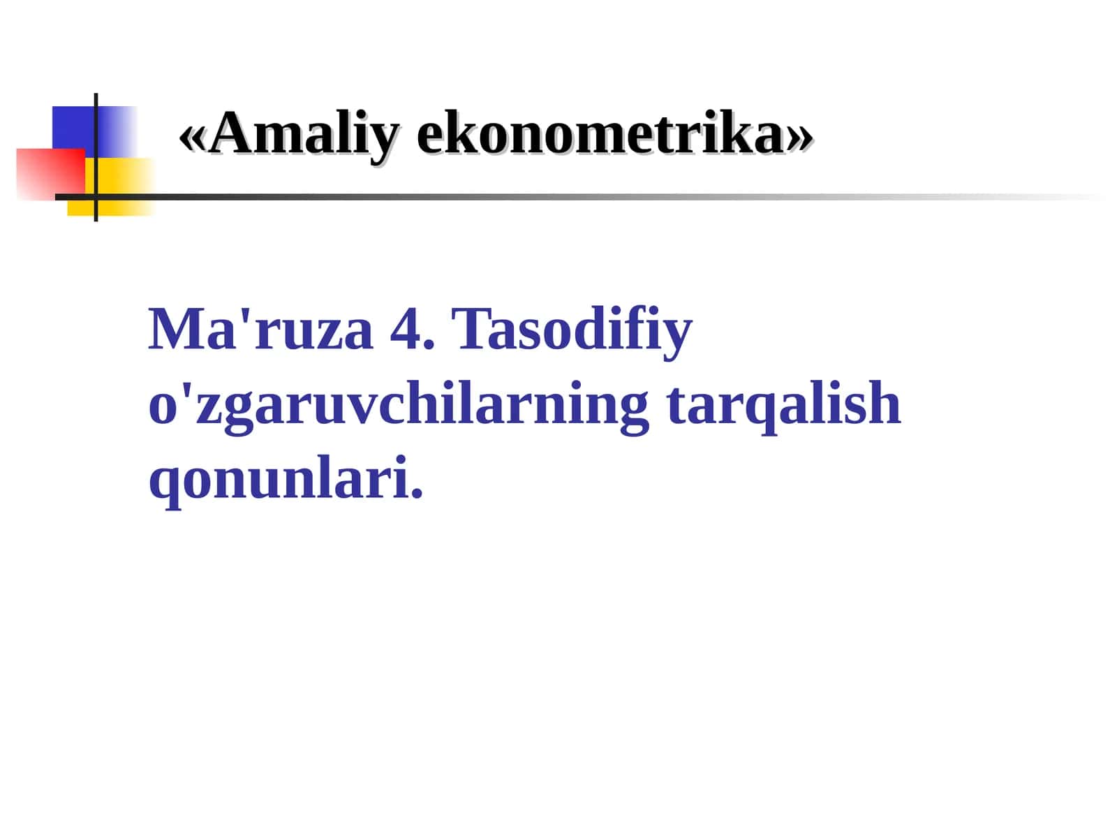 Tasodifiy o'zgaruvchilar Tahlili