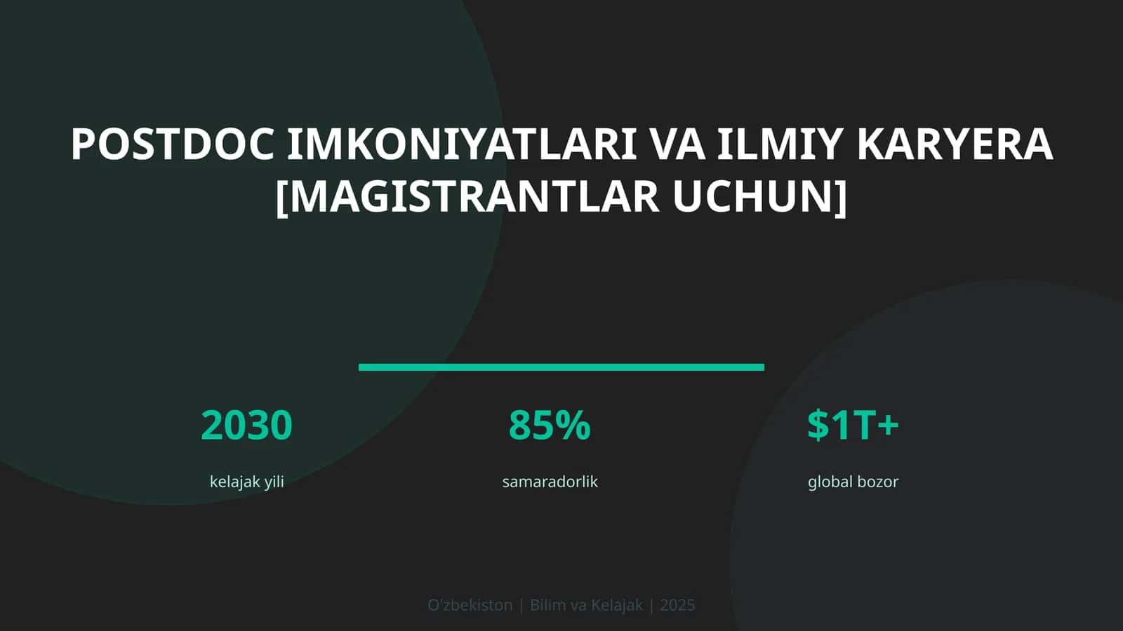 Postdoc imkoniyatlari va ilmiy karyera [magistrantlar uchun]