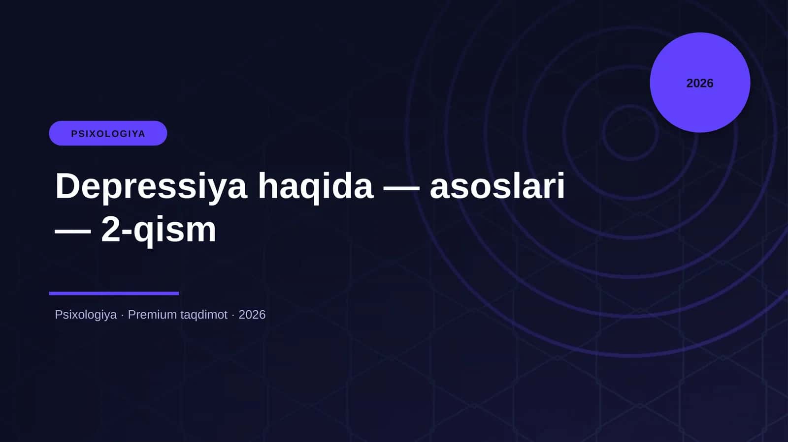 Depressiya haqida — asoslari — 2-qism