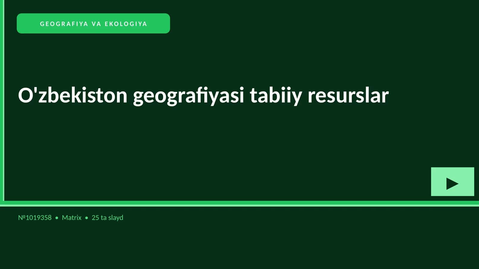 O'zbekiston geografiyasi tabiiy resurslar