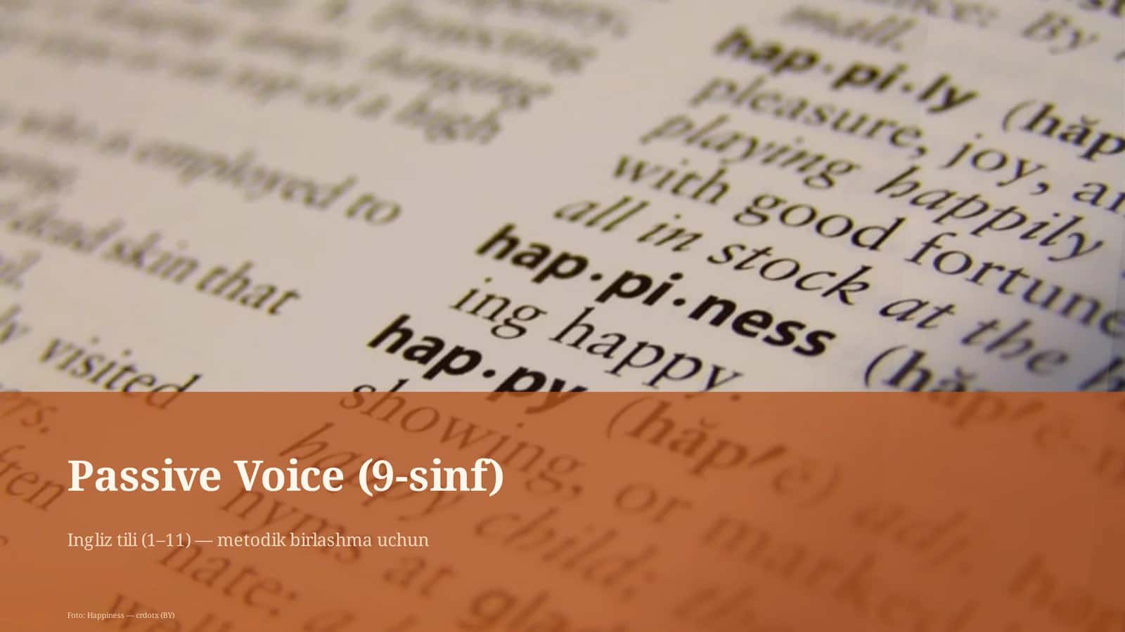 Passive Voice (9-sinf)