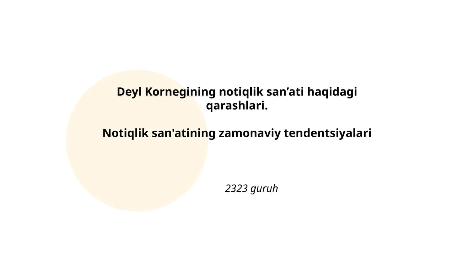 Deyl Kornegining notiqlik san’ati haqidagi qarashlari