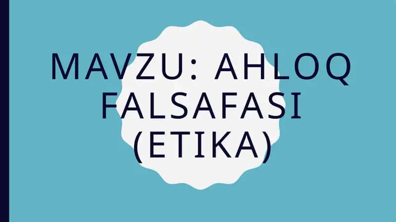 Ahloq falsafasi (etika)