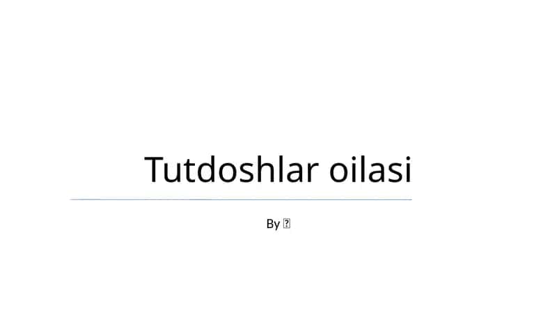 Tutdoshlar oilasi