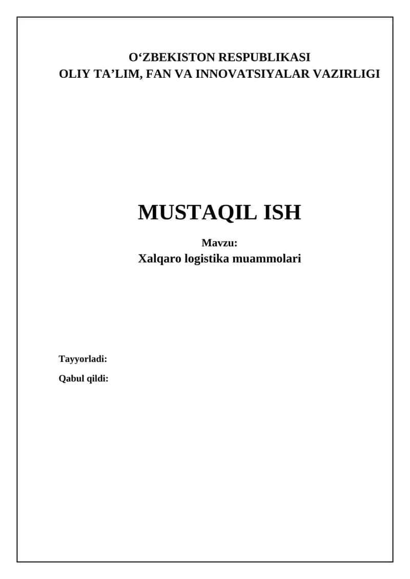 Xalqaro logistika muammolari